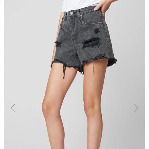 NEW! Blank NYC | 'The Barrow' High-Waist Distressed Shorts - [size 25, Black] - Picture 3 of 13